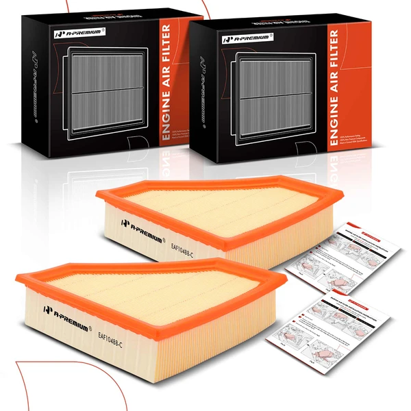 2 Pcs Engine Air Filter with Flexible Panel for 2008-2011 Ford Focus