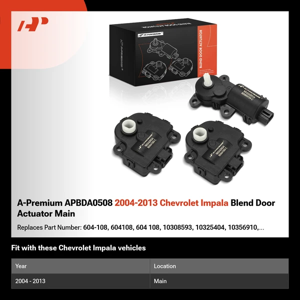 A-Premium APBDA0508 2004-2013 Chevrolet Impala Blend Door Actuator Main
