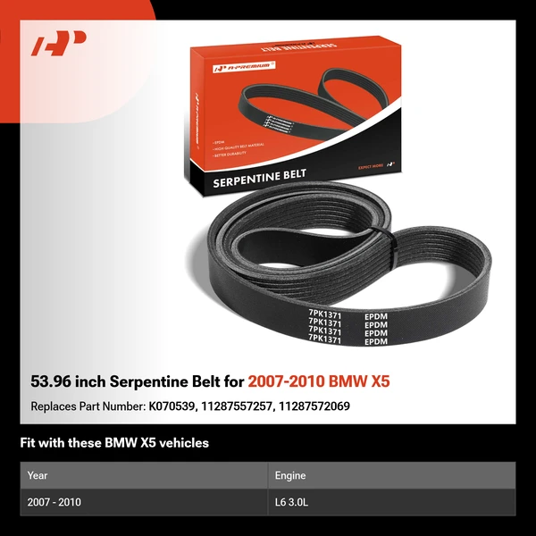 53.96 inch Serpentine Belt for 2007-2010 BMW X5