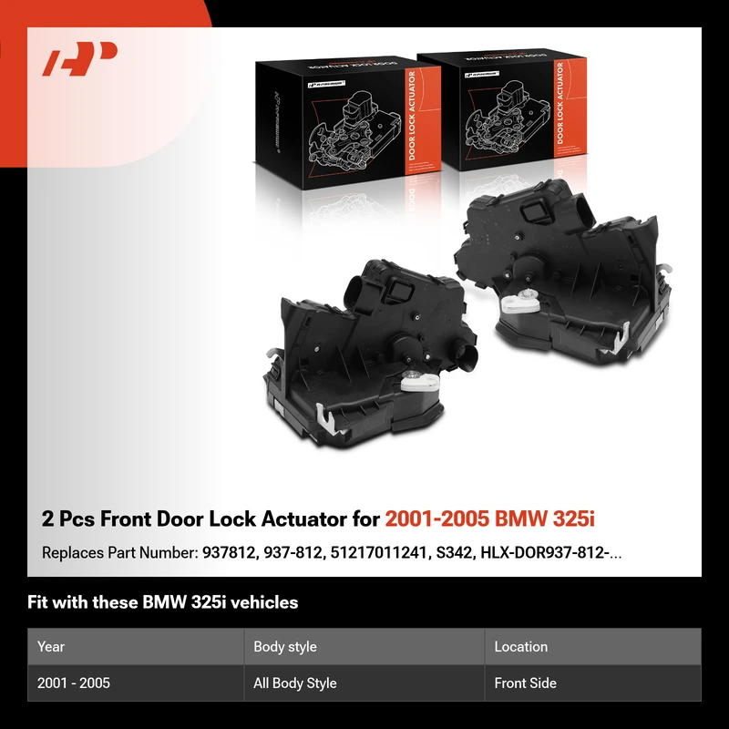 2 Pcs Front Door Lock Actuator for 2001-2005 BMW 325i