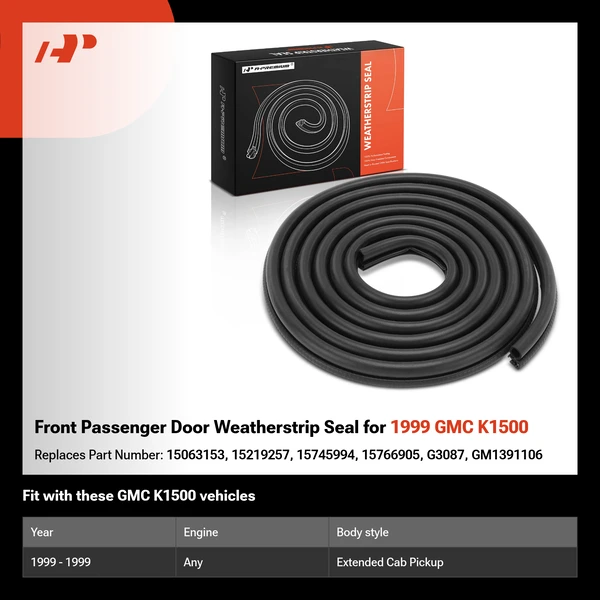 Front Passenger Door Weatherstrip Seal for 1999 GMC K1500