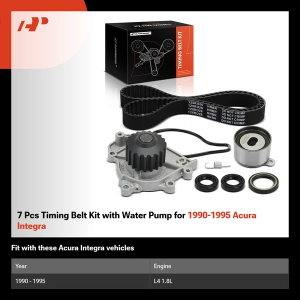 7 Pcs Timing Belt Kit with Water Pump for 1990-1995 Acura Integra