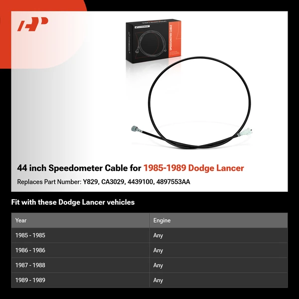 44 inch Speedometer Cable for 1985-1989 Dodge Lancer