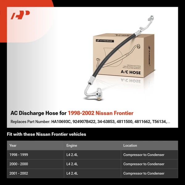 AC Discharge Hose for 1998-2002 Nissan Frontier