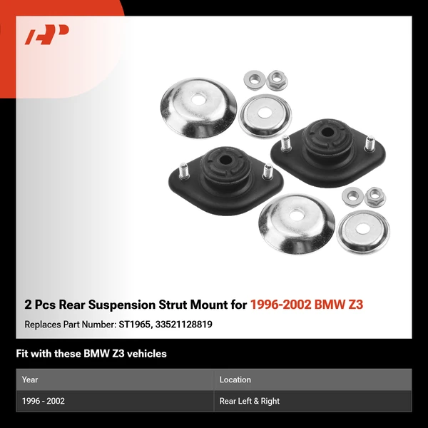 2 Pcs Rear Suspension Strut Mount for 1996-2002 BMW Z3