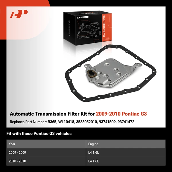Automatic Transmission Filter Kit for 2009-2010 Pontiac G3
