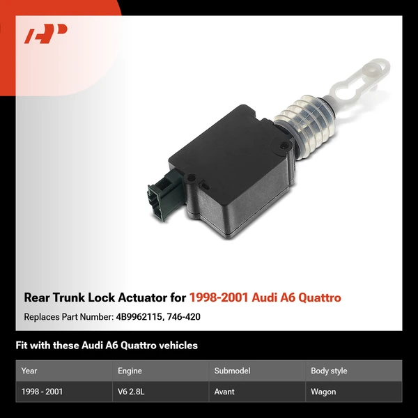 Rear Trunk Lock Actuator for 1998-2001 Audi A6 Quattro