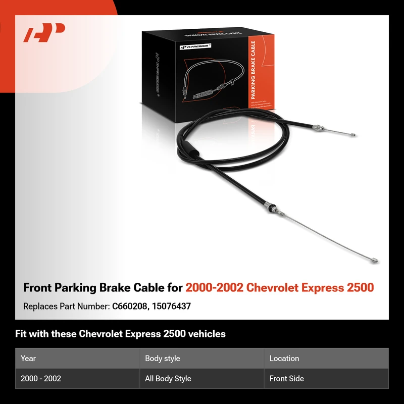 Front Parking Brake Cable for 2000-2002 Chevrolet Express 2500