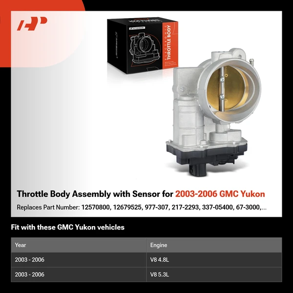 Throttle Body Assembly with Sensor for 2003-2006 GMC Yukon
