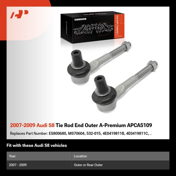 2007-2009 Audi S8 Tie Rod End Outer A-Premium APCA5109