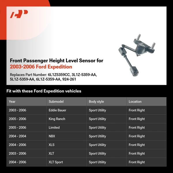 Front Passenger Height Level Sensor for 2003-2006 Ford Expedition