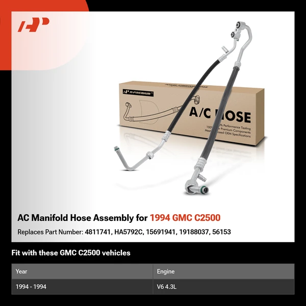 AC Manifold Hose Assembly for 1994 GMC C2500
