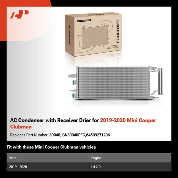 AC Condenser with Receiver Drier for 2019-2020 Mini Cooper Clubman