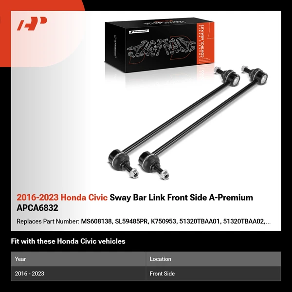 2016-2023 Honda Civic Sway Bar Link Front Side A-Premium APCA6832