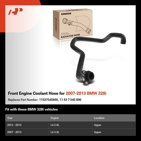 Front Engine Coolant Hose for 2007-2013 BMW 328i