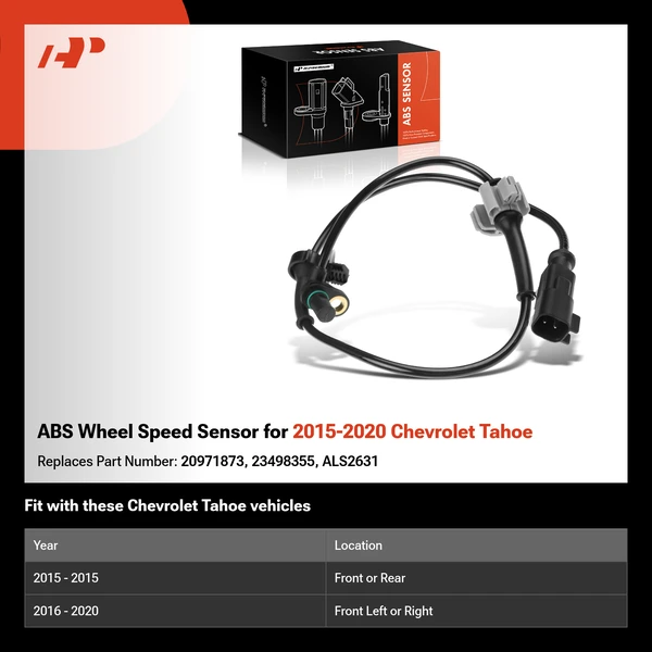 ABS Wheel Speed Sensor for 2015-2020 Chevrolet Tahoe
