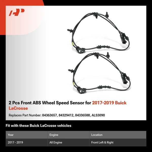 2 Pcs Front ABS Wheel Speed Sensor for 2017-2019 Buick LaCrosse