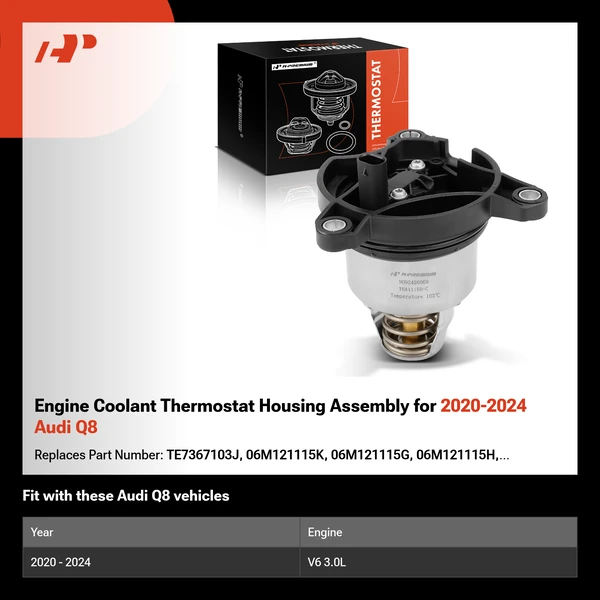 Engine Coolant Thermostat Housing Assembly for 2020-2024 Audi Q8