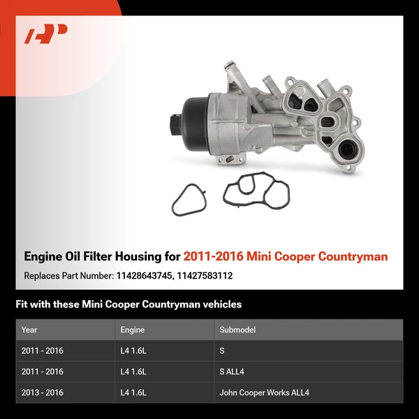 Engine Oil Filter Housing for 2011-2016 Mini Cooper Countryman