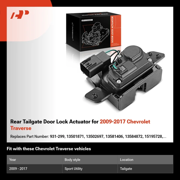 Rear Tailgate Door Lock Actuator for 2009-2017 Chevrolet Traverse