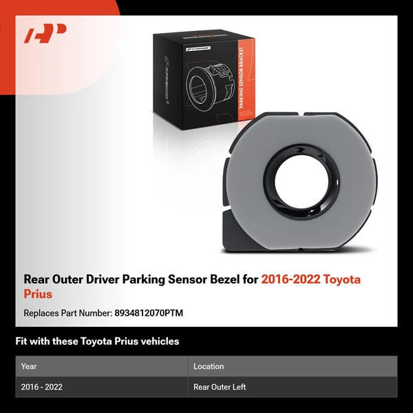Rear Outer Driver Parking Sensor Bezel for 2016-2022 Toyota Prius