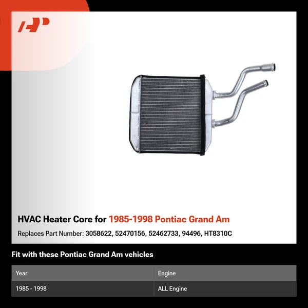 HVAC Heater Core for 1985-1998 Pontiac Grand Am