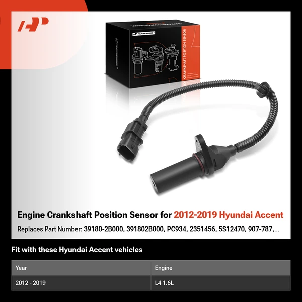 Engine Crankshaft Position Sensor for 2012-2019 Hyundai Accent