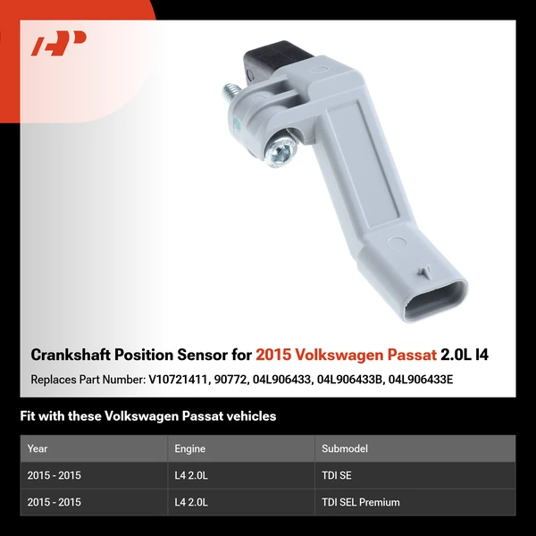 Crankshaft Position Sensor for 2015 Volkswagen Passat 2.0L l4