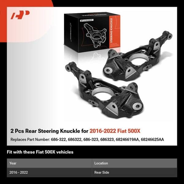 2 Pcs Rear Steering Knuckle for 2016-2022 Fiat 500X