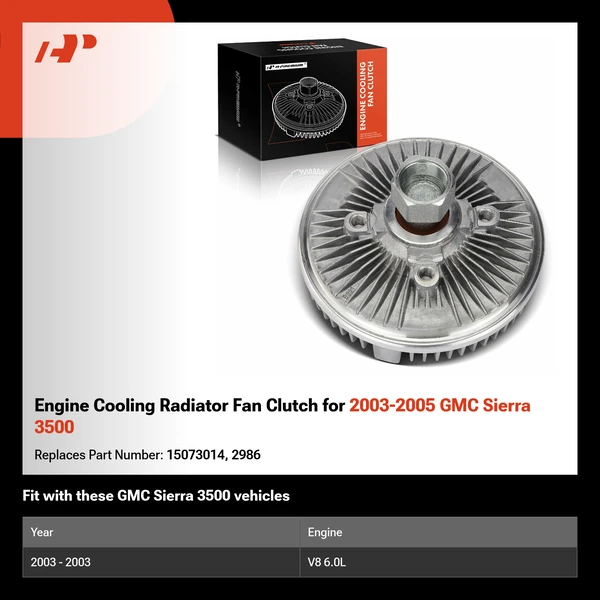 Engine Cooling Radiator Fan Clutch for 2003-2005 GMC Sierra 3500