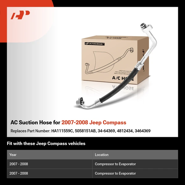 AC Suction Hose for 2007-2008 Jeep Compass