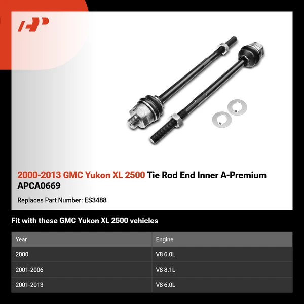 2000-2013 GMC Yukon XL 2500 Tie Rod End Inner A-Premium APCA0669