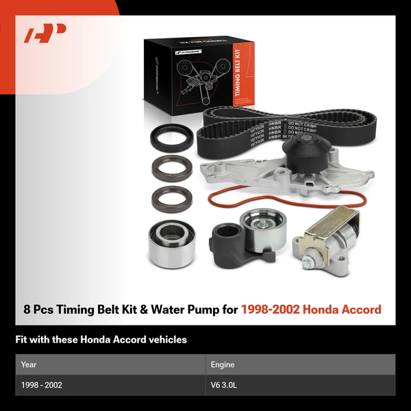 8 Pcs Timing Belt Kit & Water Pump for 1998-2002 Honda Accord