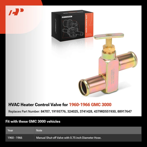 HVAC Heater Control Valve for 1960-1966 GMC 3000