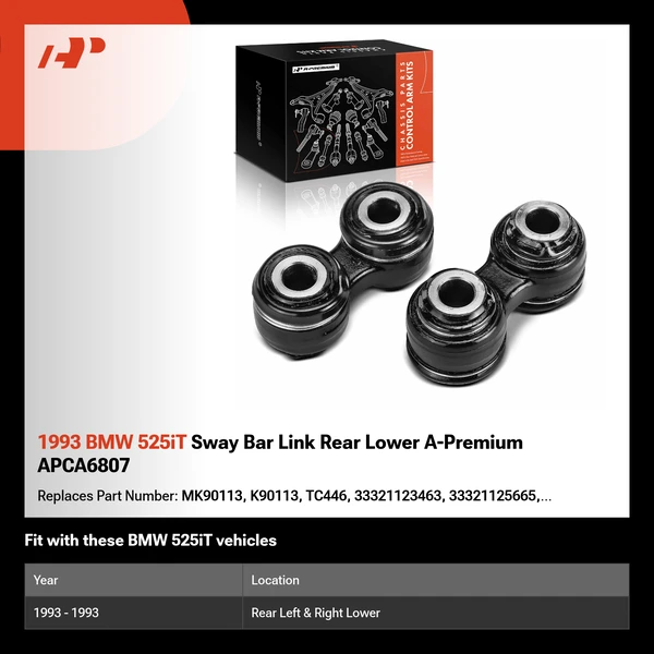 1993 BMW 525iT Sway Bar Link Rear Lower A-Premium APCA6807