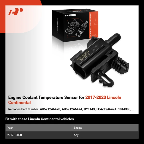 Engine Coolant Temperature Sensor for 2017-2020 Lincoln Continental