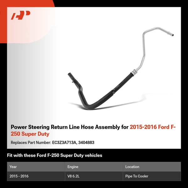Power Steering Return Line Hose Assembly for 2015-2016 Ford F-250 Super Duty