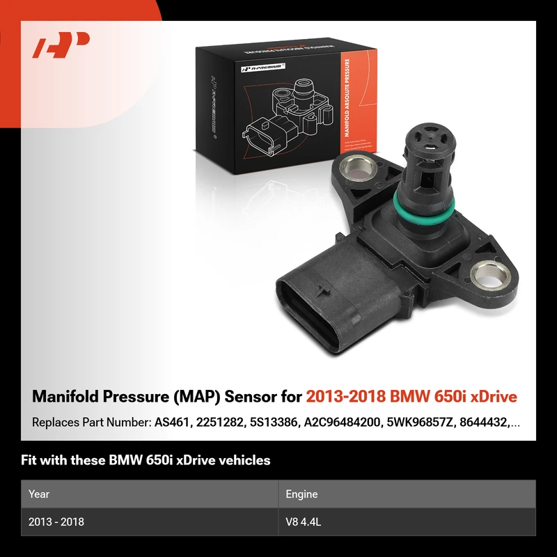 Manifold Pressure (MAP) Sensor for 2013-2018 BMW 650i xDrive