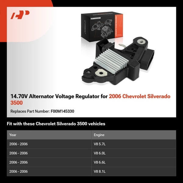 14.70V Alternator Voltage Regulator for 2006 Chevrolet Silverado 3500
