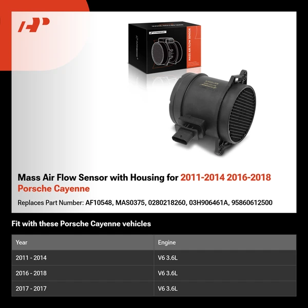 Mass Air Flow Sensor with Housing for 2011-2014 2016-2018 Porsche Cayenne