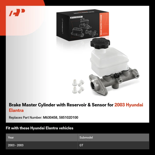 Brake Master Cylinder with Reservoir & Sensor for 2003 Hyundai Elantra