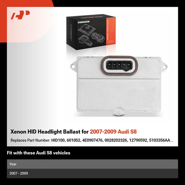 Xenon HID Headlight Ballast for 2007-2009 Audi S8