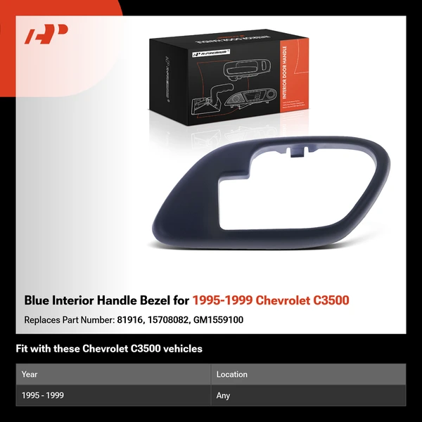 Blue Interior Handle Bezel for 1995-1999 Chevrolet C3500