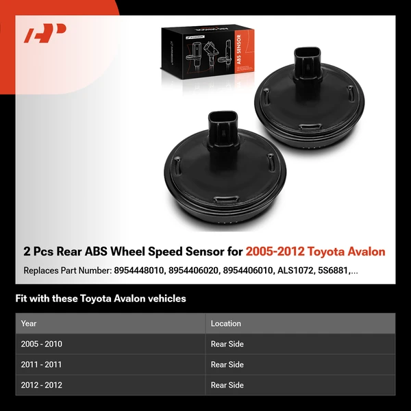 2 Pcs Rear ABS Wheel Speed Sensor for 2005-2012 Toyota Avalon
