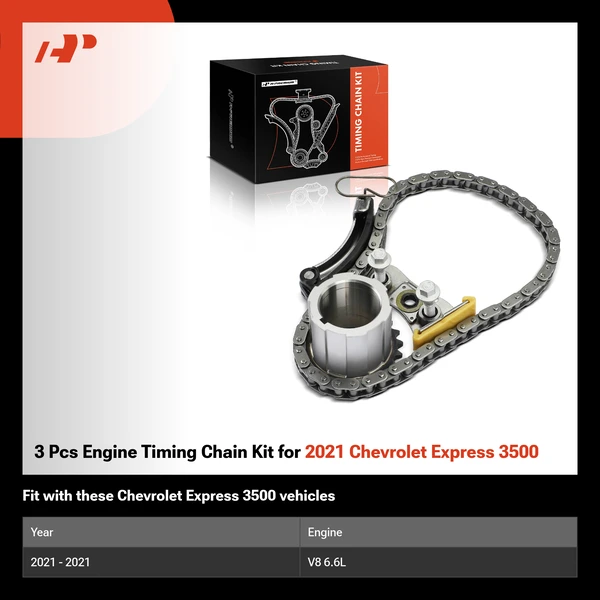 3 Pcs Engine Timing Chain Kit for 2021 Chevrolet Express 3500