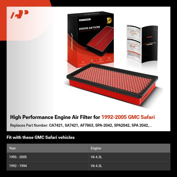 High Performance Engine Air Filter for 1992-2005 GMC Safari