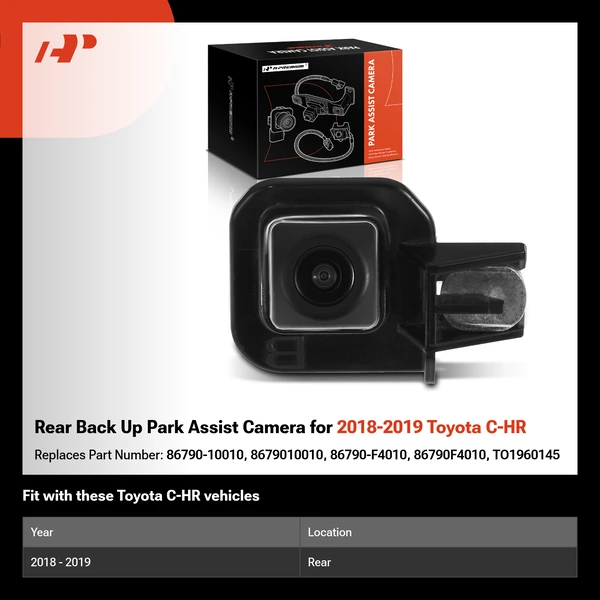 Rear Back Up Park Assist Camera for 2018-2019 Toyota C-HR