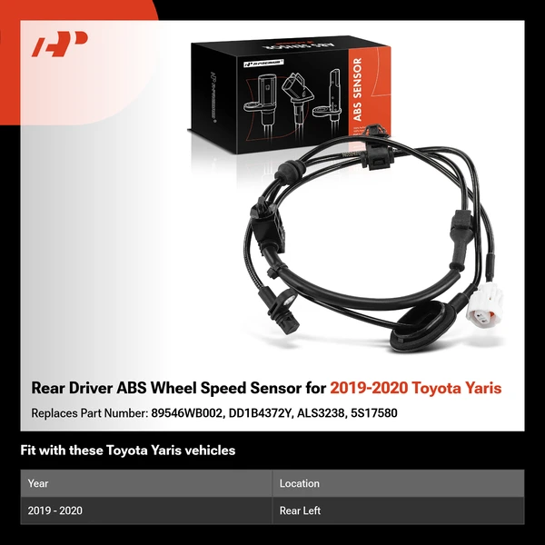 Rear Driver ABS Wheel Speed Sensor for 2019-2020 Toyota Yaris