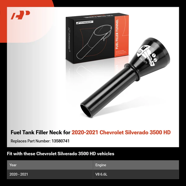 Fuel Tank Filler Neck for 2020-2021 Chevrolet Silverado 3500 HD
