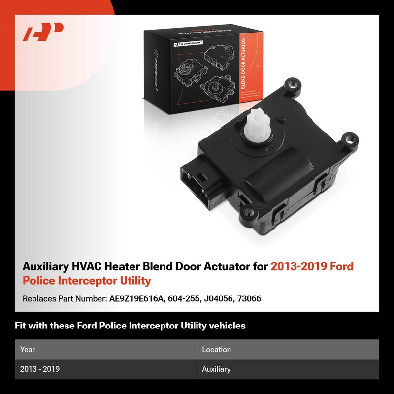 Auxiliary HVAC Heater Blend Door Actuator for 2013-2019 Ford Police Interceptor Utility